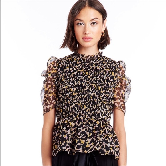Amanda Uprichard Tops - AMANDA UPRICHARD SMOCKED MULTI COLOR TOP NWT